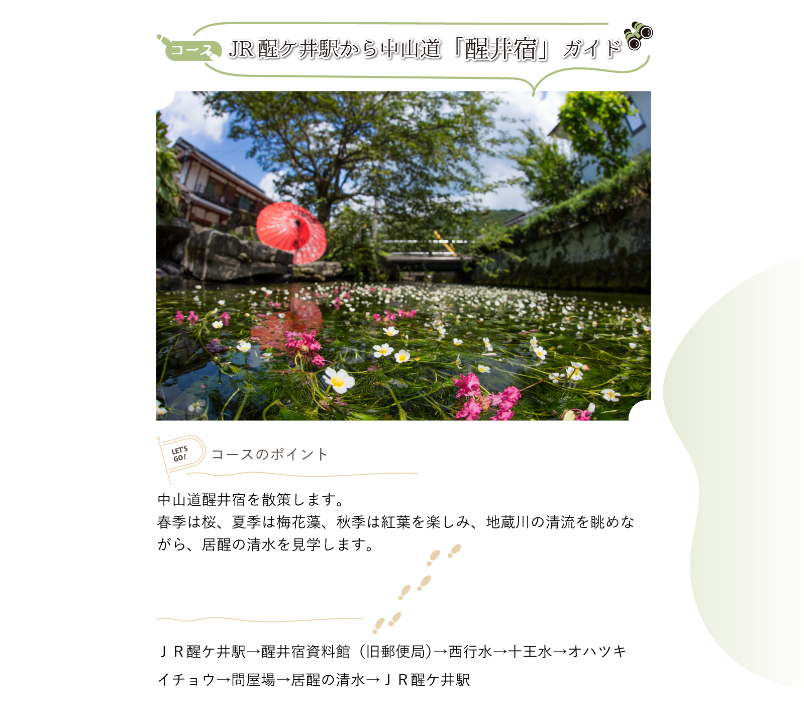 JR醒ケ井駅から中山道「醒井宿」ガイド